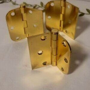 Set of 4 Golden tone,  3-hole hinges
